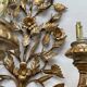 Vintage art deco gold iron flower and leaf wall light