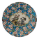 Longwy enamel plate with cartouche of 2 birds and apple blossoms, d188