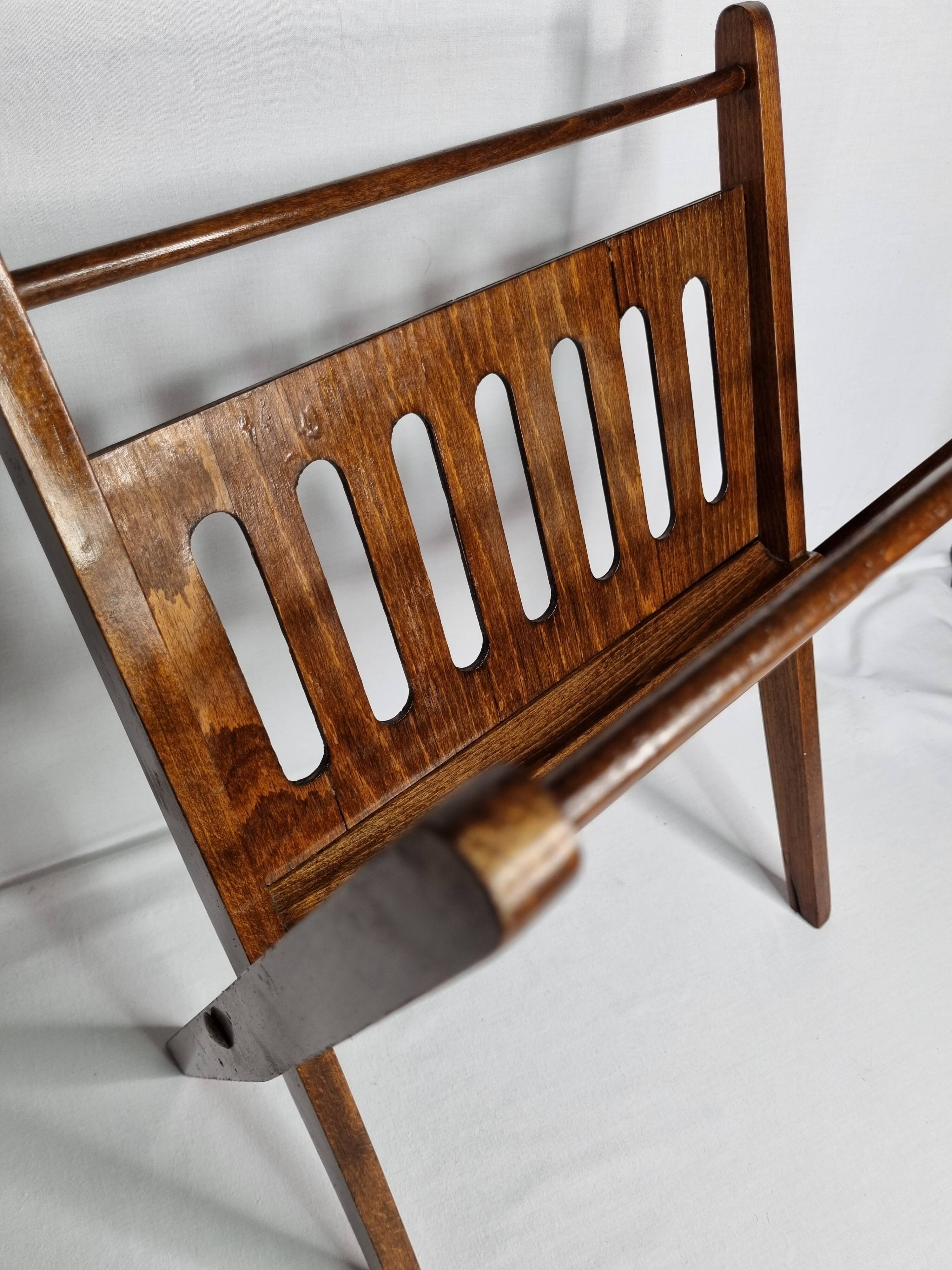 Cees Braakman folding magazine rack small model, 1960s Scandinavian design.