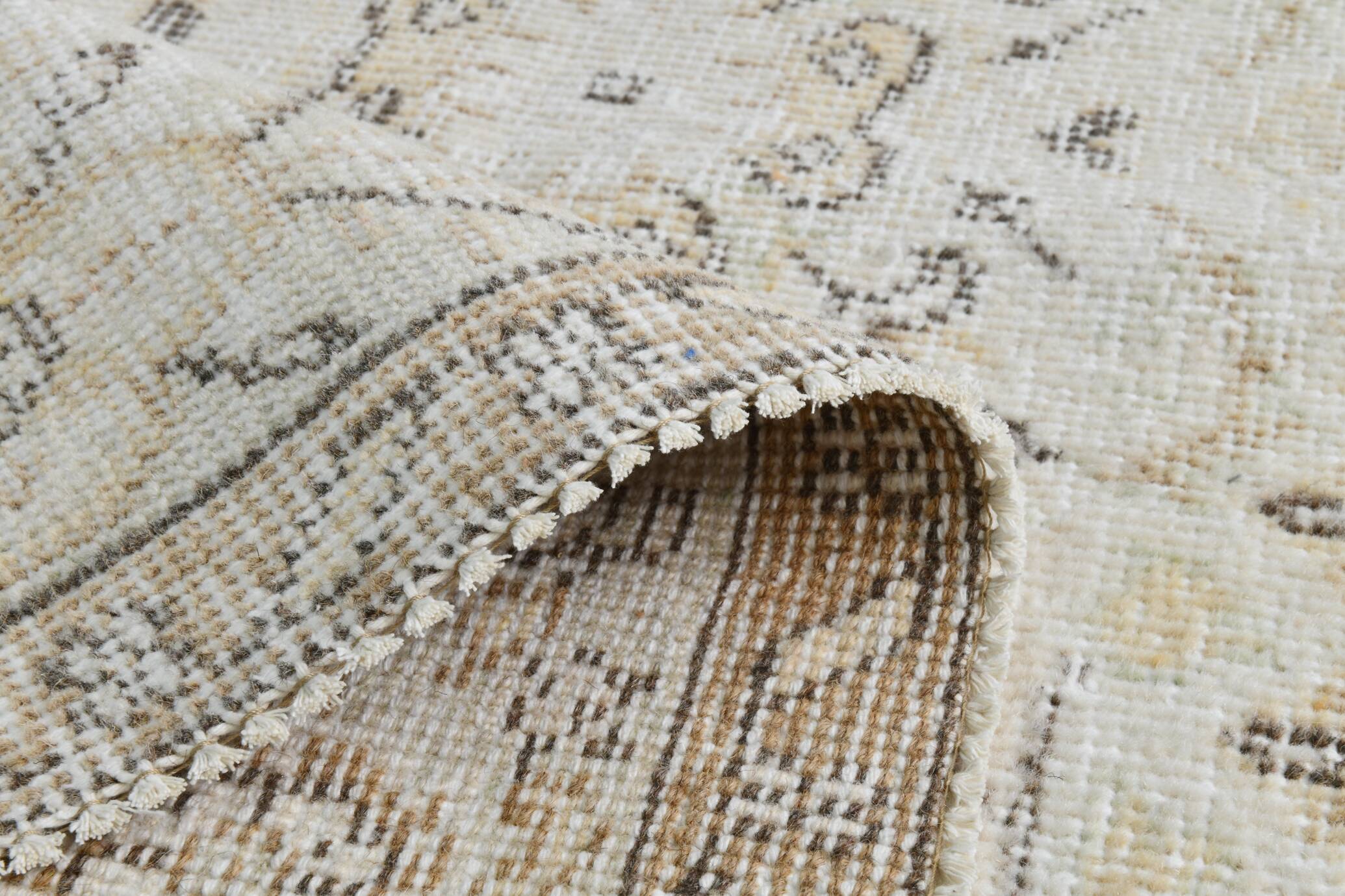 6x9 Beige & Brown Bordered Pattern Turkish Rug, 174x279Cm