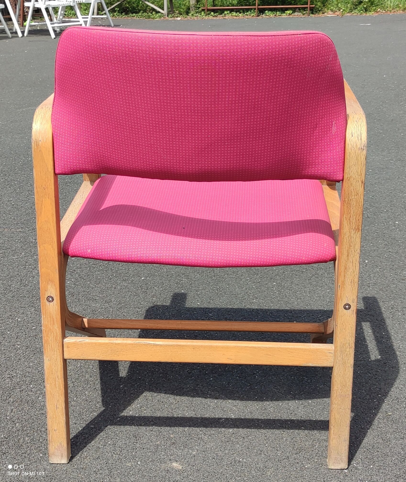 Series of vintage thermo folded armchairs