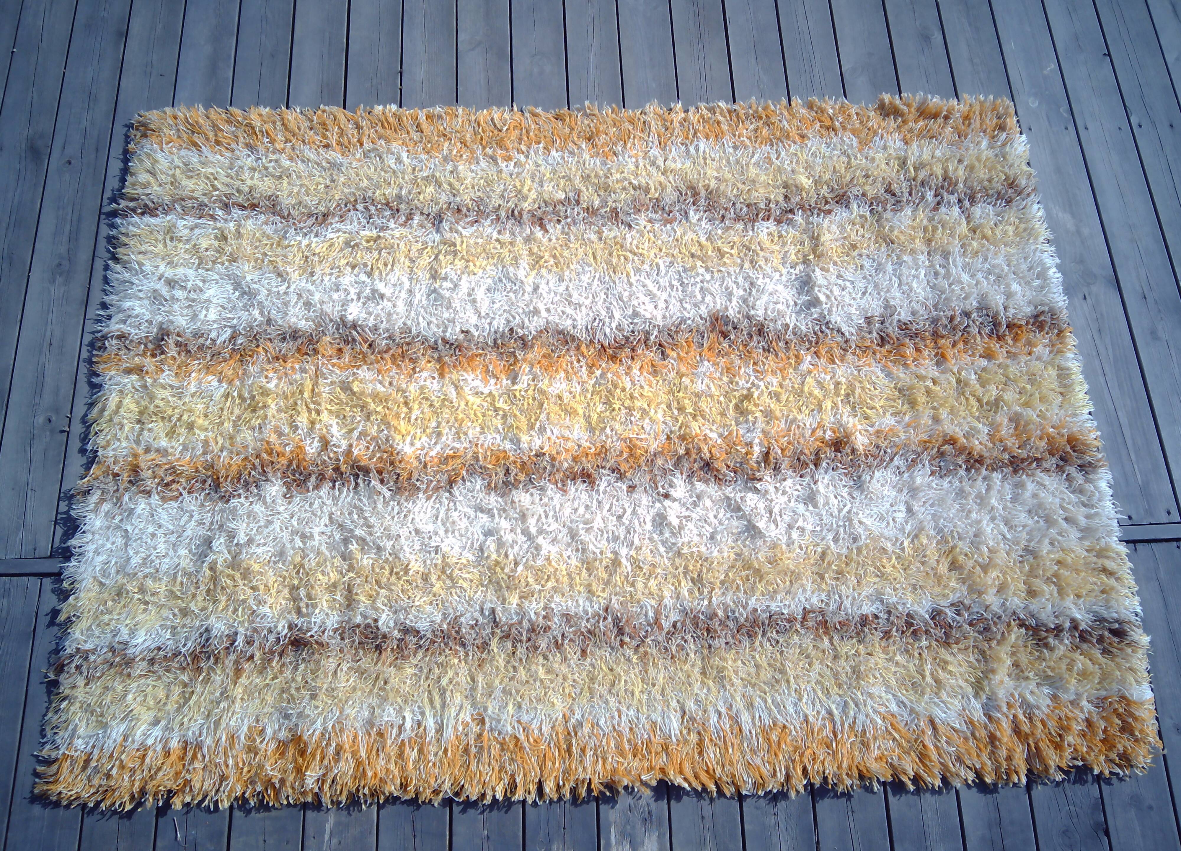 Swedish rya rug from taberg 1960/70's 140x190cm