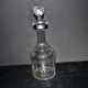 Vintage bistro carafe in cut glass with flat ribs H33cm