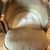 Velvet bergère chairs