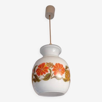 Vintage opaline pendant light from the 70s