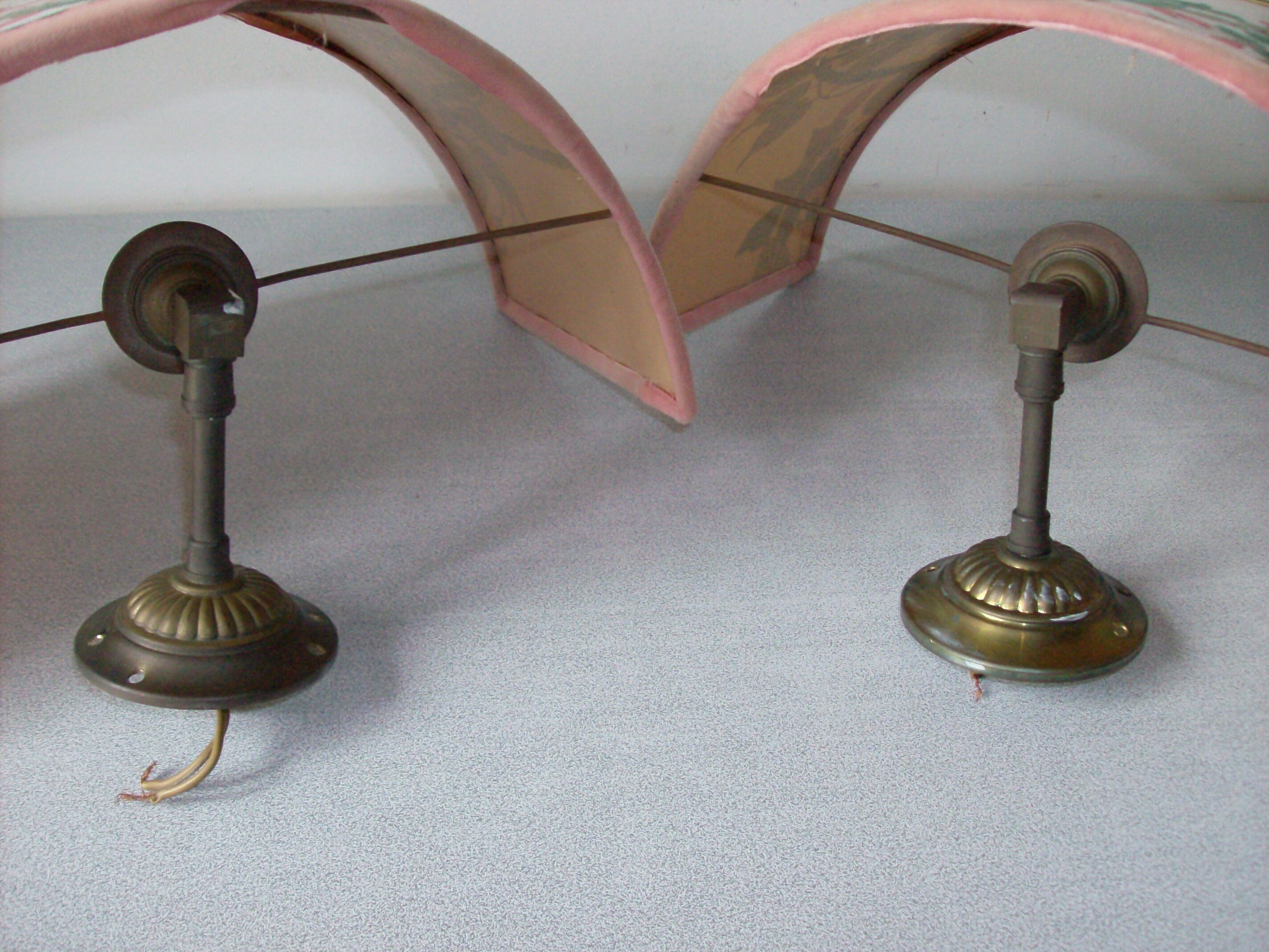 Pair of fabric wall lights