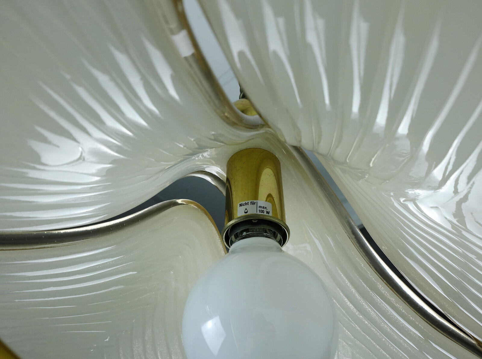 large cristallux hustadt adlustable PENDANT LAMP acrylic and brass