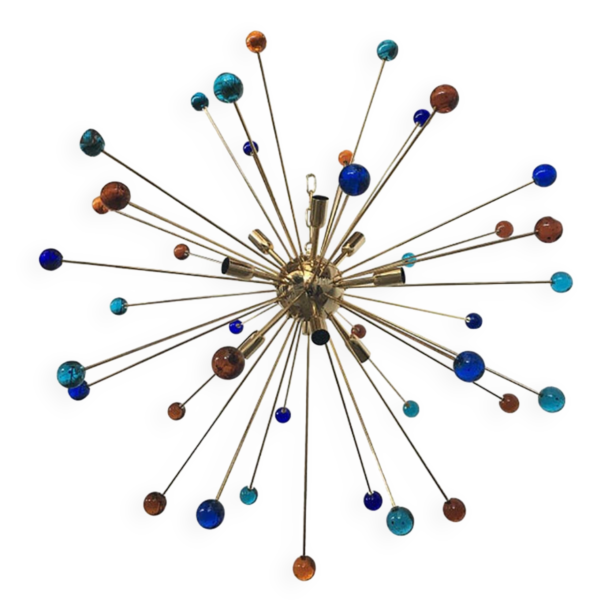Italian Multicolored “Star” Murano Glass Sputnik Chandelier