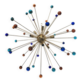 Italian Multicolored “Star” Murano Glass Sputnik Chandelier