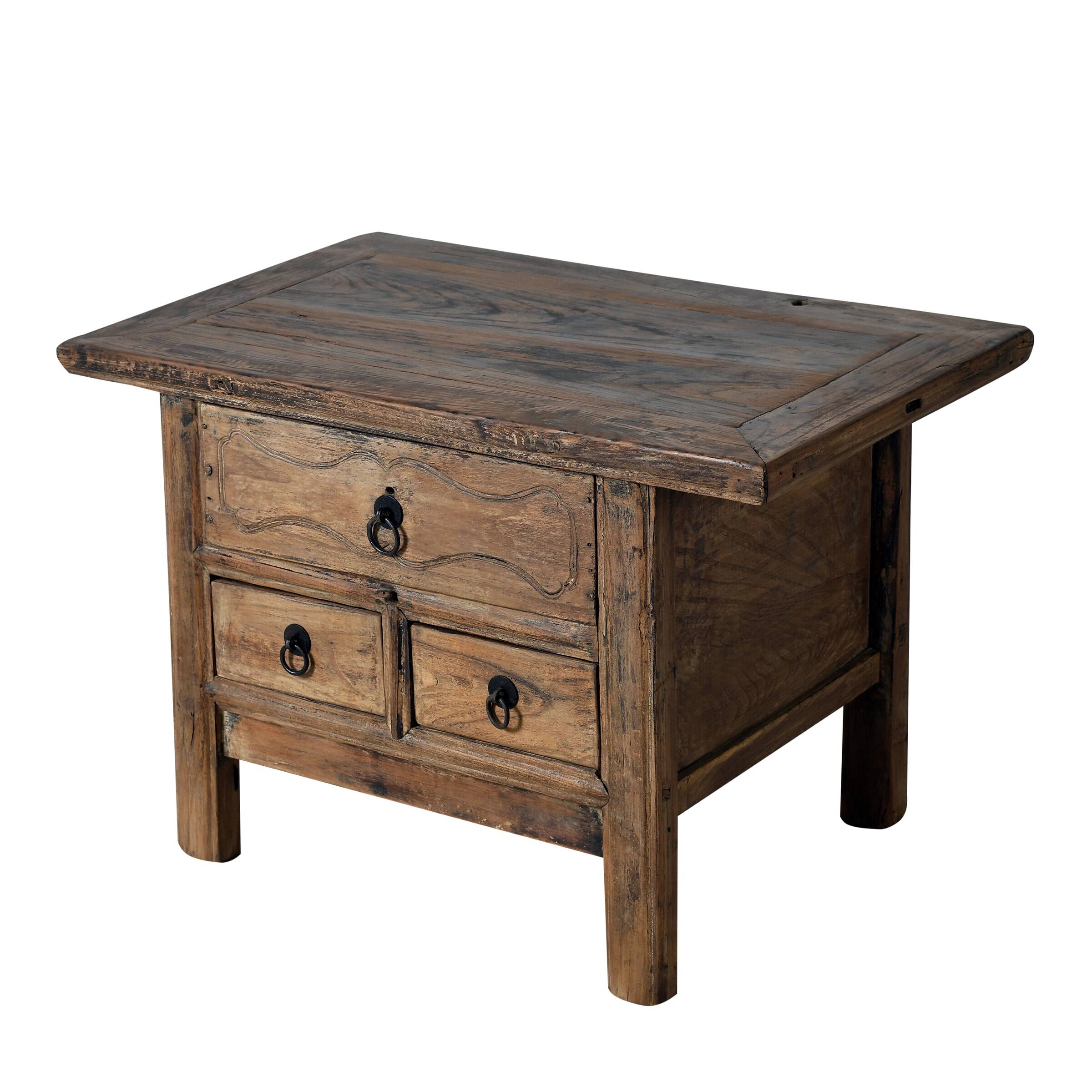 Haibei - Chinese bedside table in ancient elm no. 4