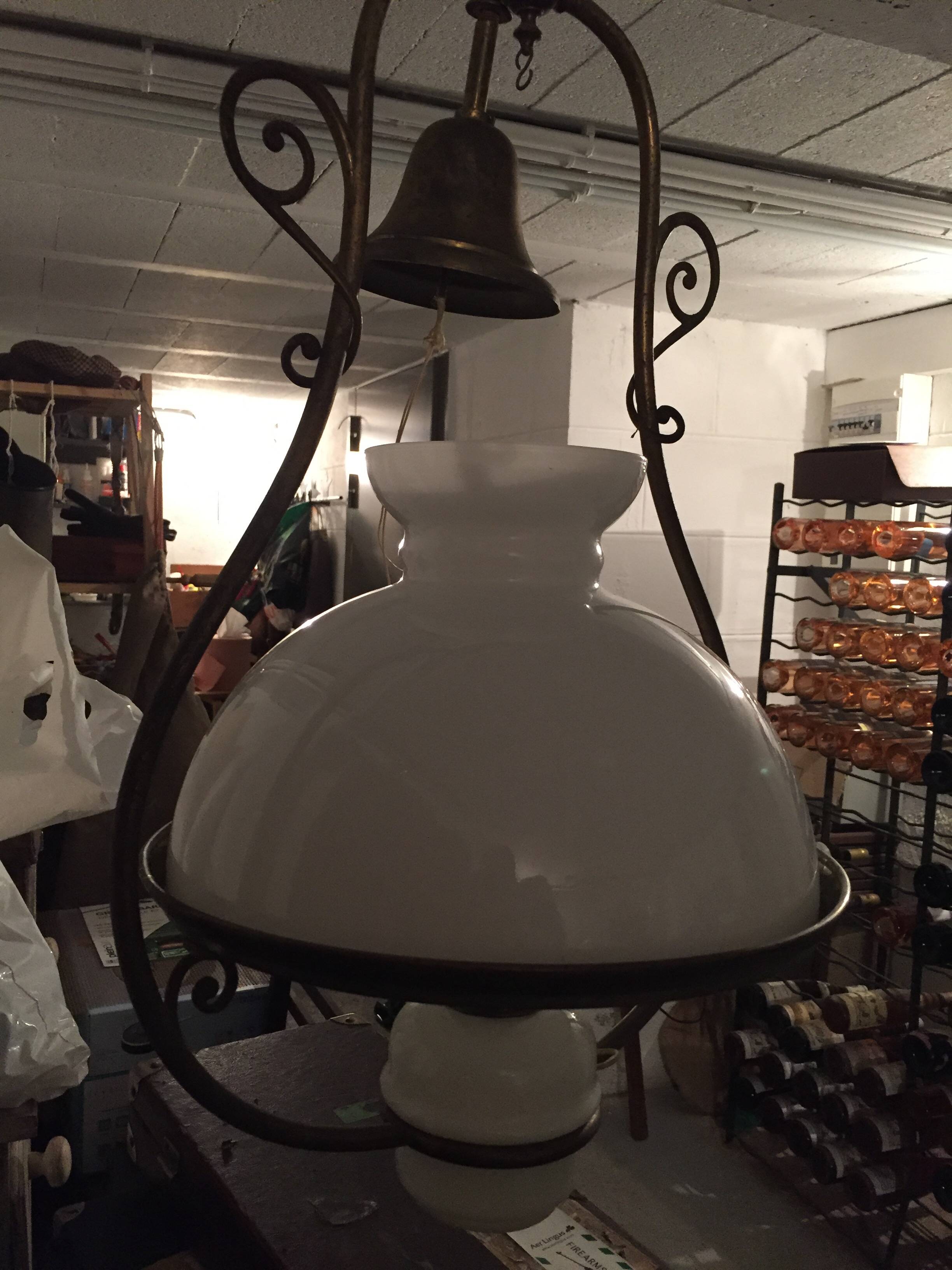 Suspension in opaline and brass