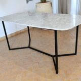 Rectangular dining table in Carrara marble 200x100