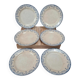 Set of 6 antique flat plates from Creil and Montereau, La Vallières service, 23 cm