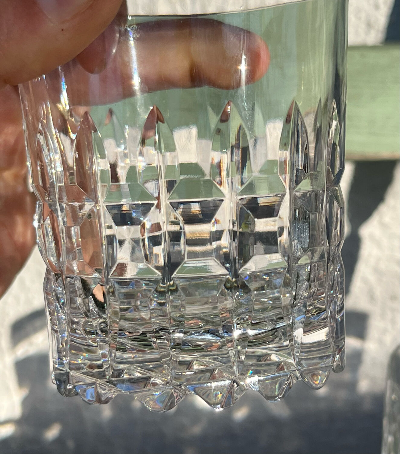 Cut crystal whisky glasses