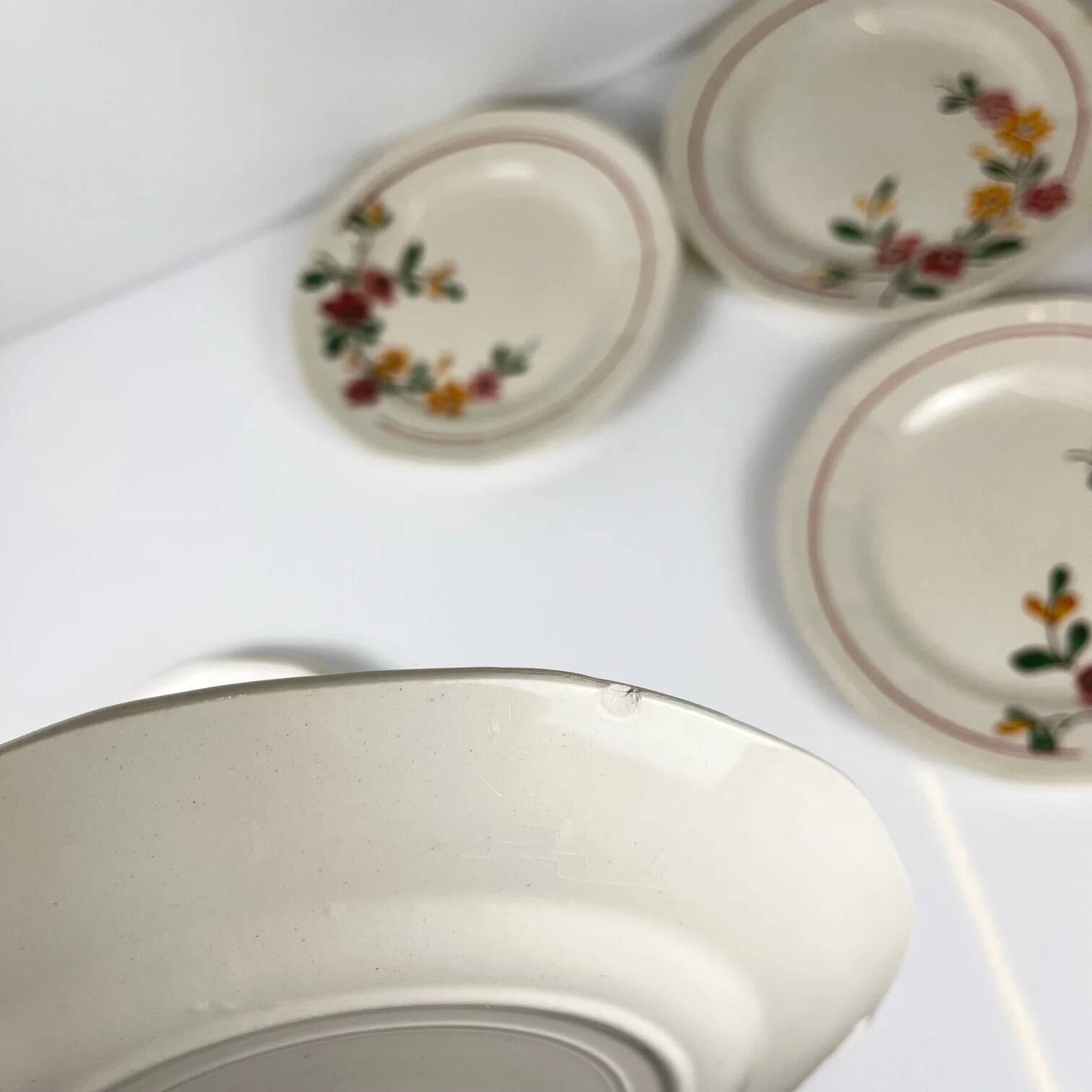 6 dessert plates Sarreguemines "Bitche", late 19th - early 20th century