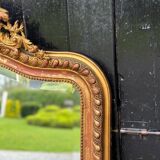 Louis XV Style Mirror In Stuccoed And Gilded Wood Circa 1880, Beveled Glass