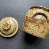 Vintage pyrite stoneware lid pot