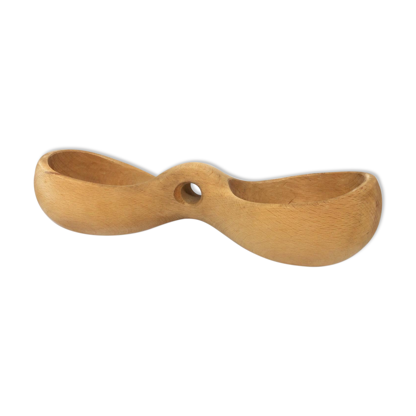 Double solid wood bowl