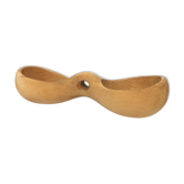 Double solid wood bowl