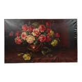 Large Flower Painting Still Life Roses Oil on Canvas 100x60cm