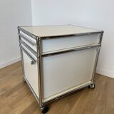 USM Haller rolling cabinet in Pure White