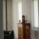 Antique Danish pine wardrobe with panelled doors, Wabi Sabi, late 18th century.