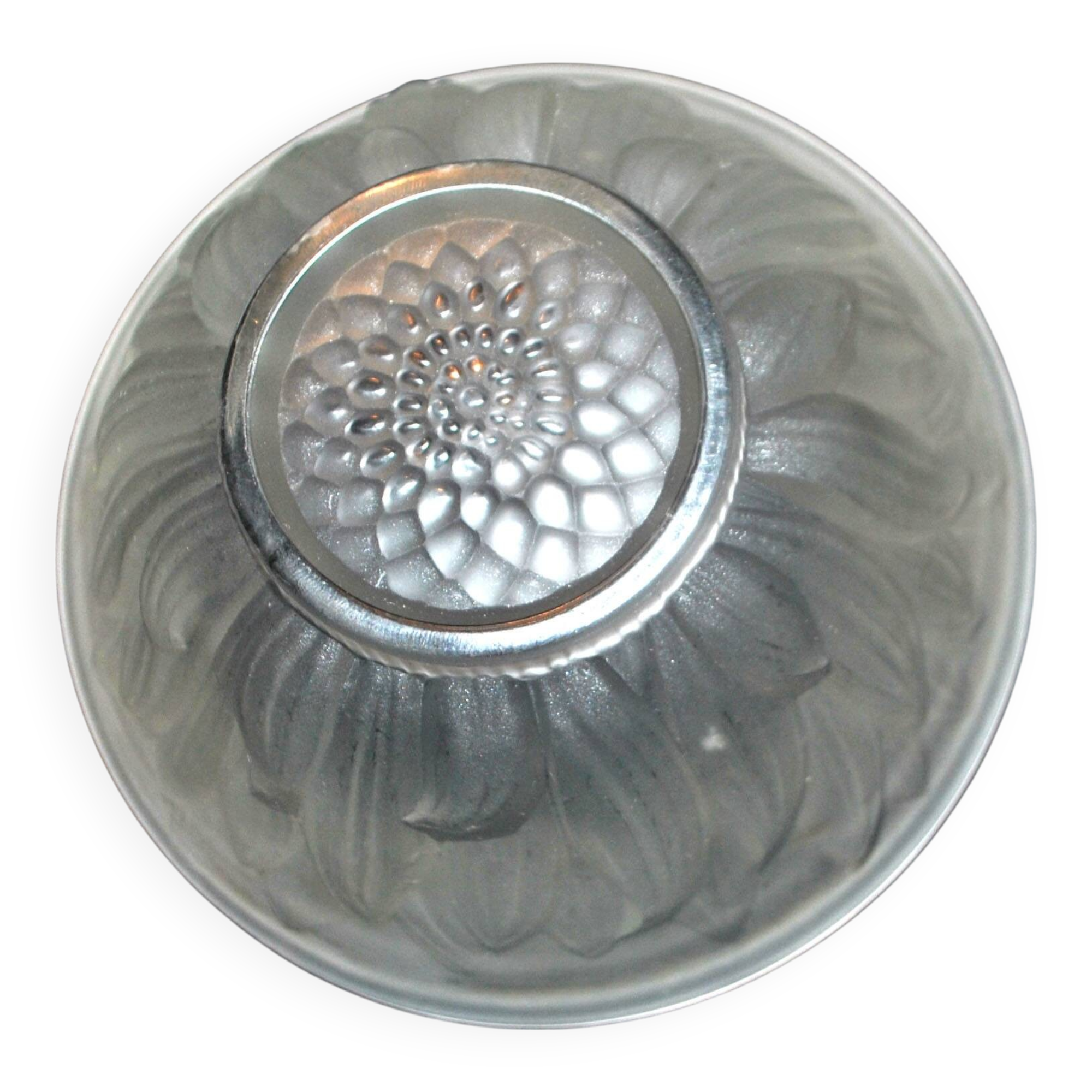 ART DECO molded glass cup signed Etling France