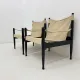 Set of mid-century Danish safari chairs by Erik Wørts for Niels Eilersen, 1960s