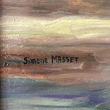 Painting representing a bouquet signed Simone Masset