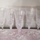 5 flûtes à champagne en cristal