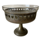 Antique crystal fruit bowl on a brass pedestal
