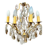 Baccarat Cage Chandelier In Bronze And Crystal Louis XV Style XIX Eme Century