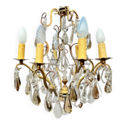 Baccarat Cage Chandelier In Bronze And Crystal Louis XV Style XIX Eme Century