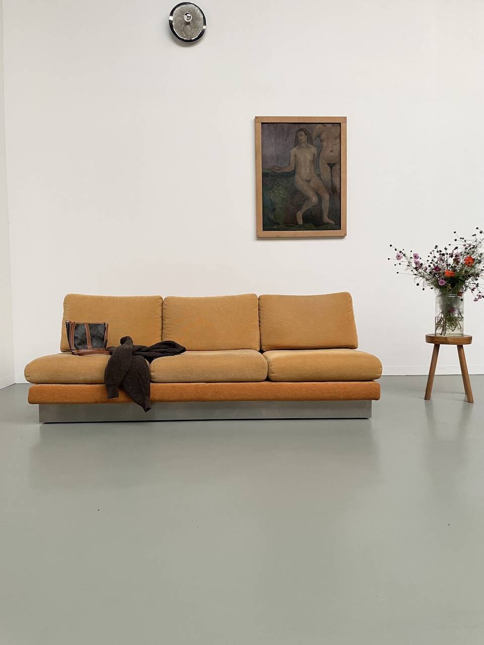 Jacques Charpentier 3-seater stainless steel sofa