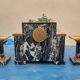 Marble and bronze pendulum with two cassolettes