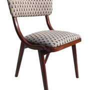 Mid-Century Modern Bumerang Chair, light cream white jacquard, Poland, 1960s
