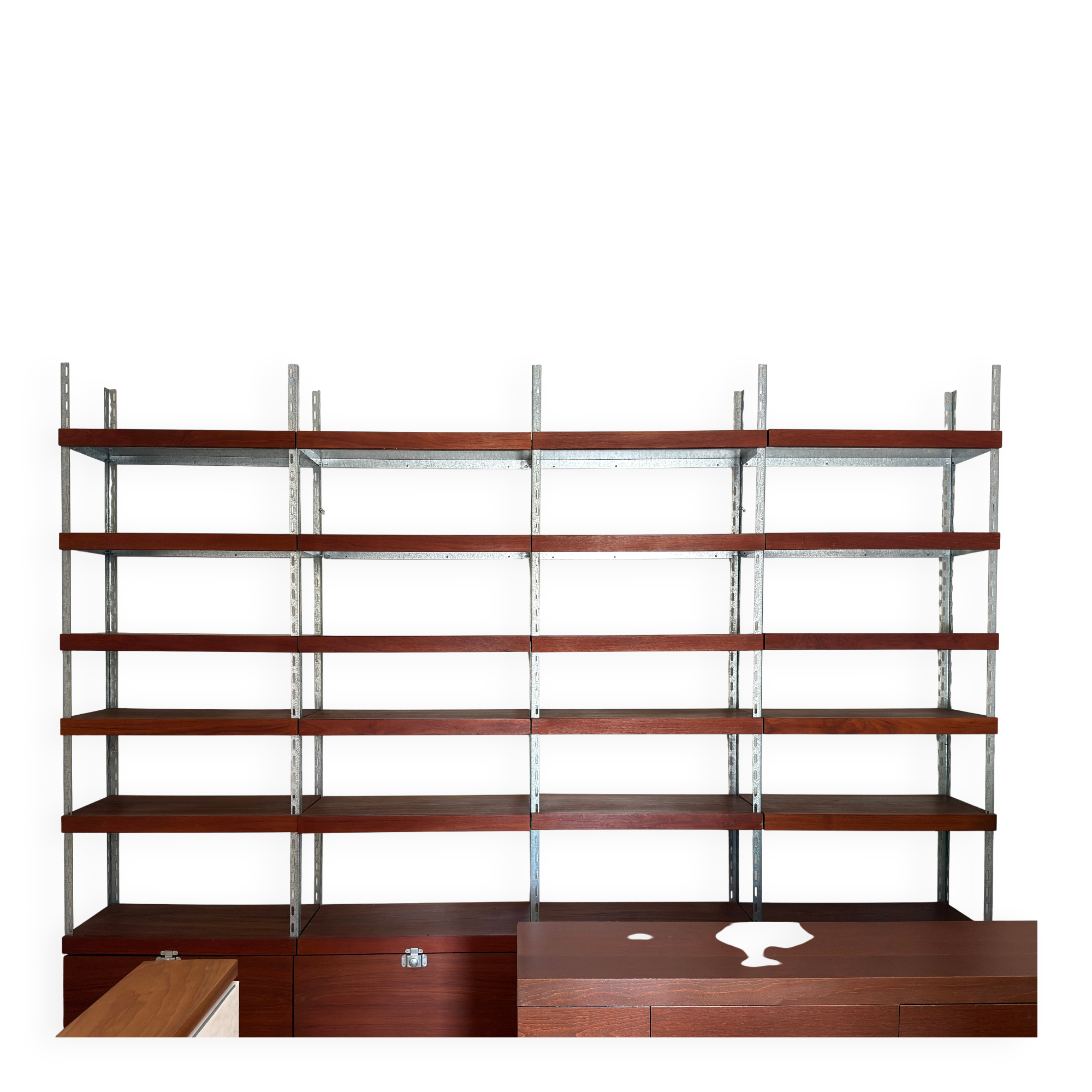 Modular library -- Teak & Galvanised steel structure