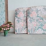 Têtes de lit paire vintage fleuries rose