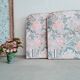 Têtes de lit paire vintage fleuries rose