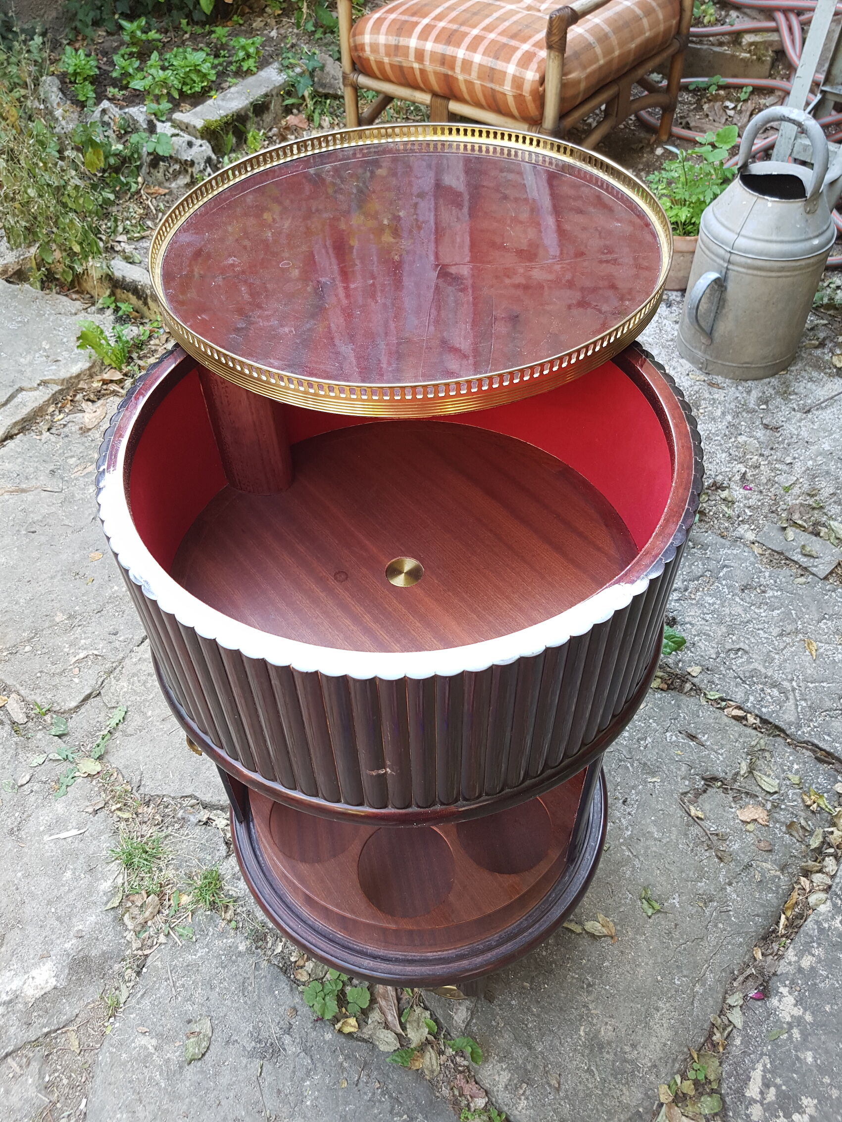 Mahogany cylindrical bar furniture