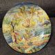 Antique cold-painted Cupino plate, late 19th century, Italy, majolica