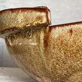 Large vintage ceramic bowl from 1970 in the Vallauris style