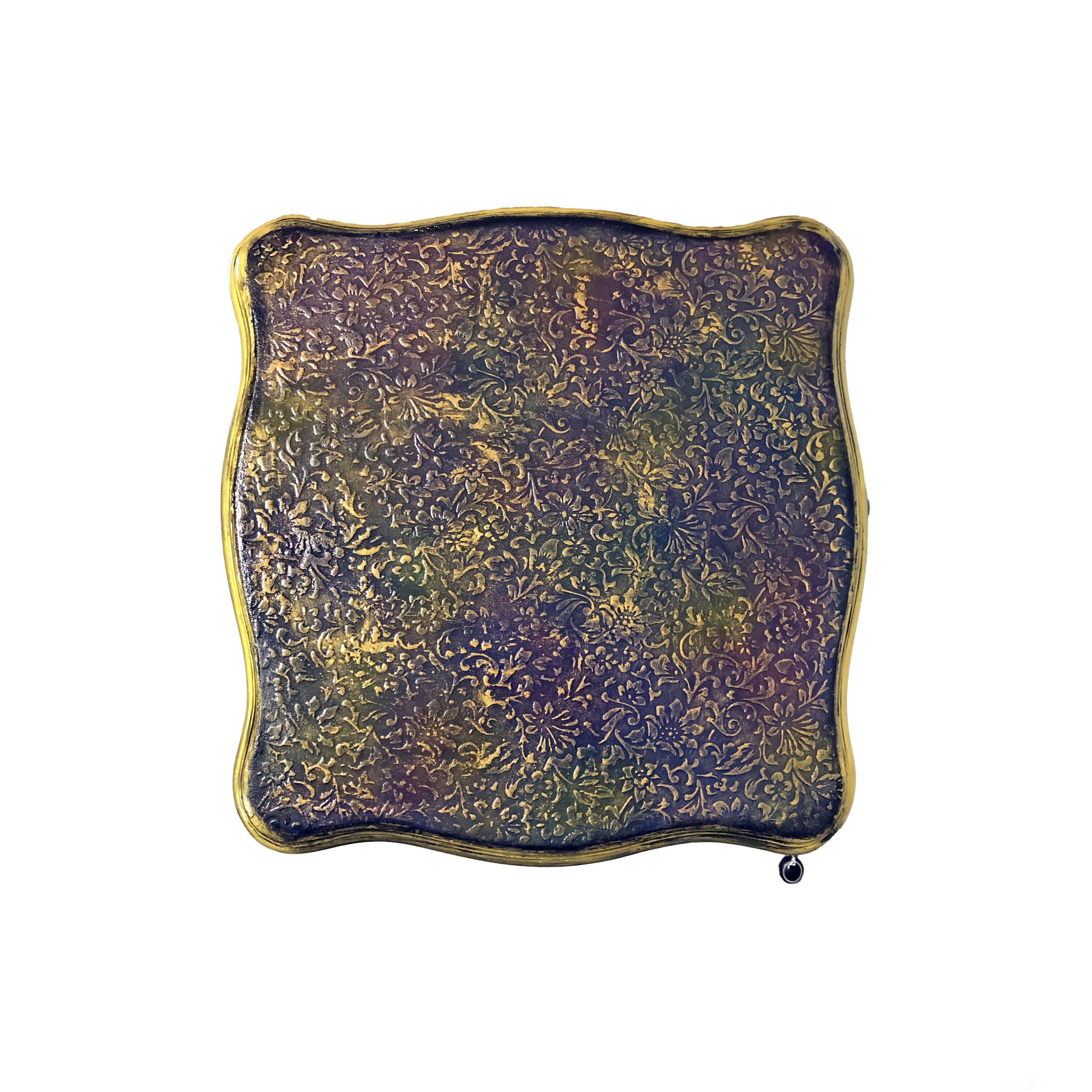 Classic revamped furniture – decorative blue and gold bedside table
