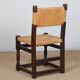 Set of 4 rush-seated chairs in solid oak, 1950.