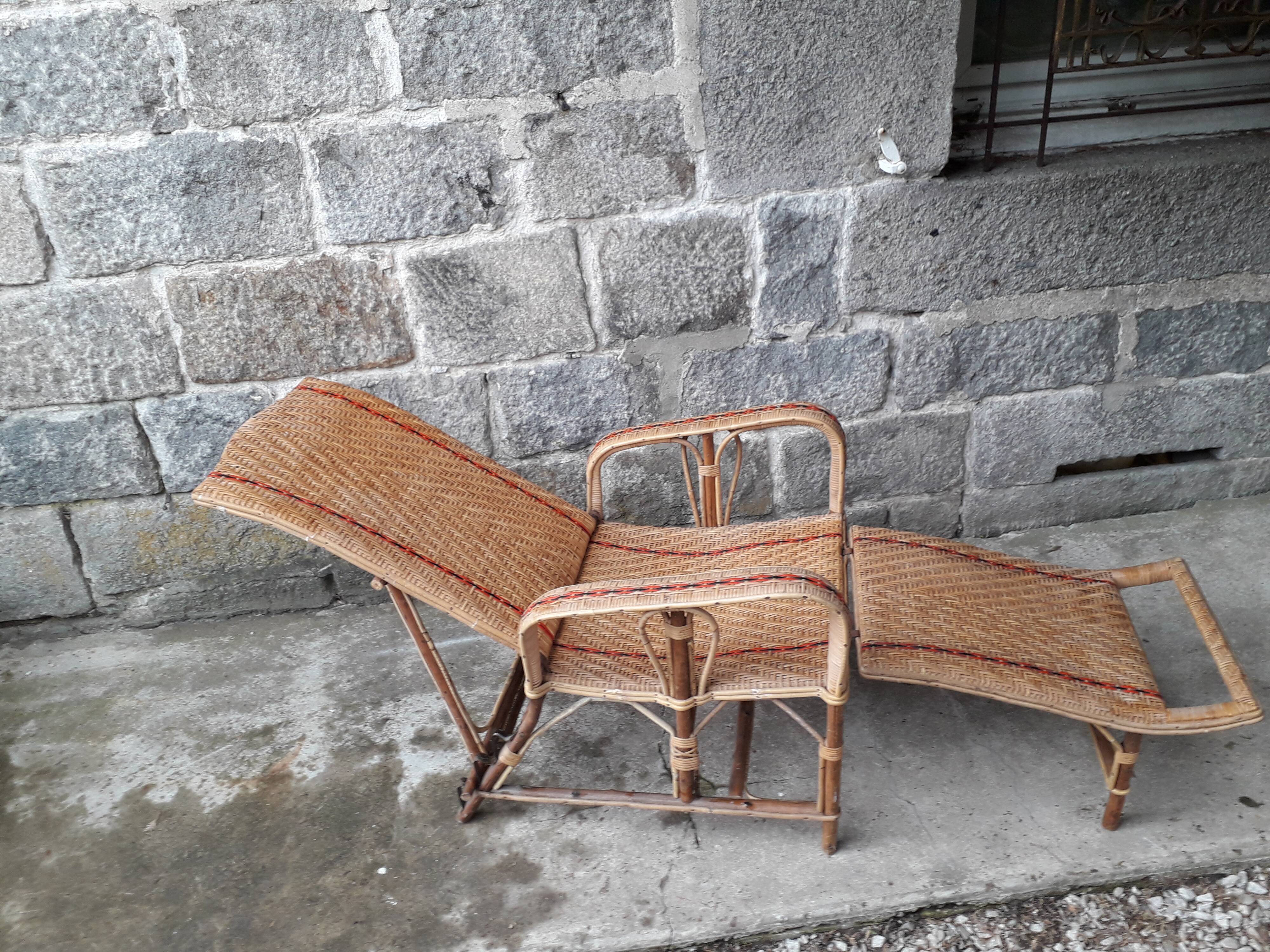 Rattan long chair