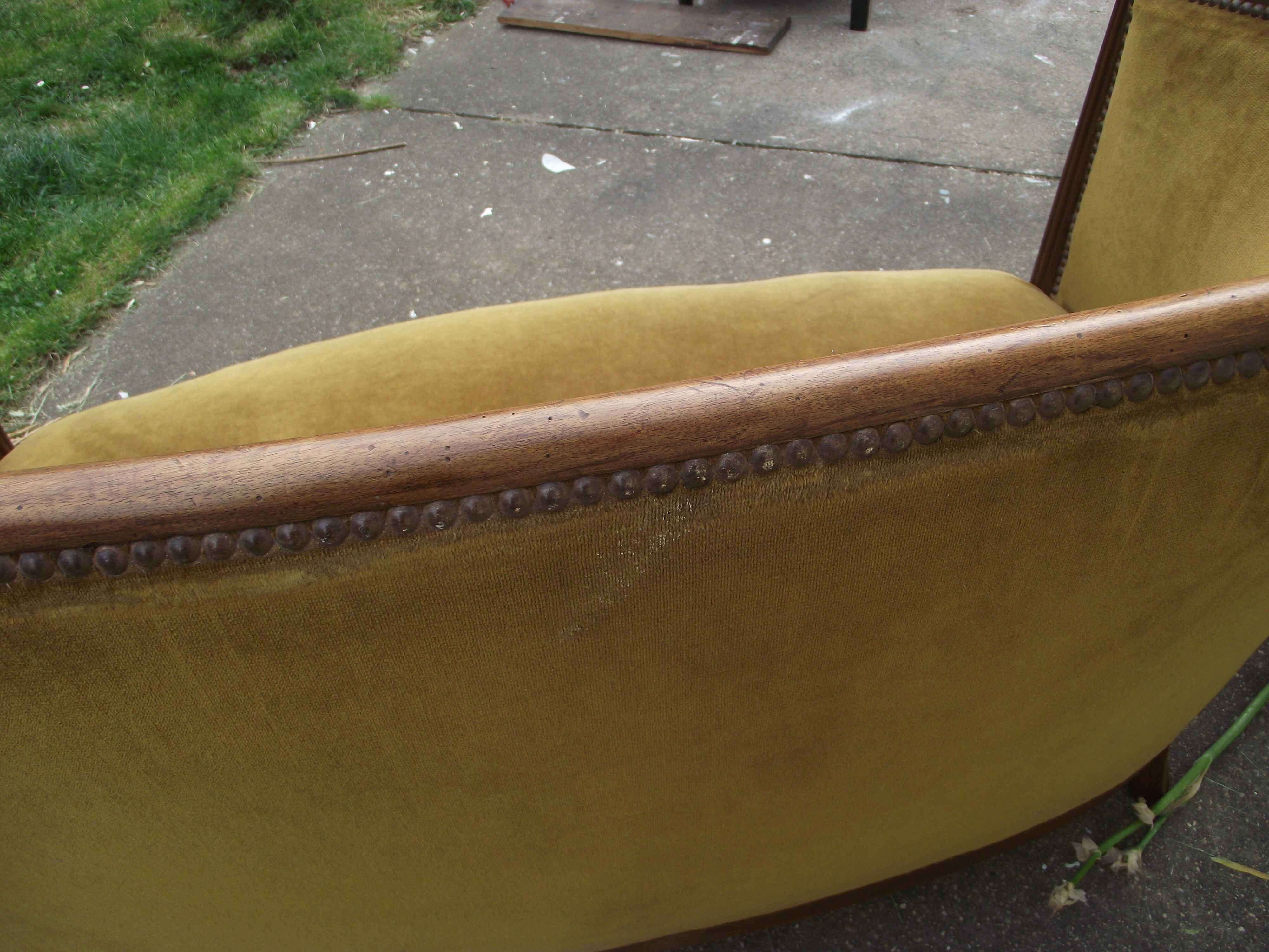 Art Deco 2-seater sofa in solid walnut