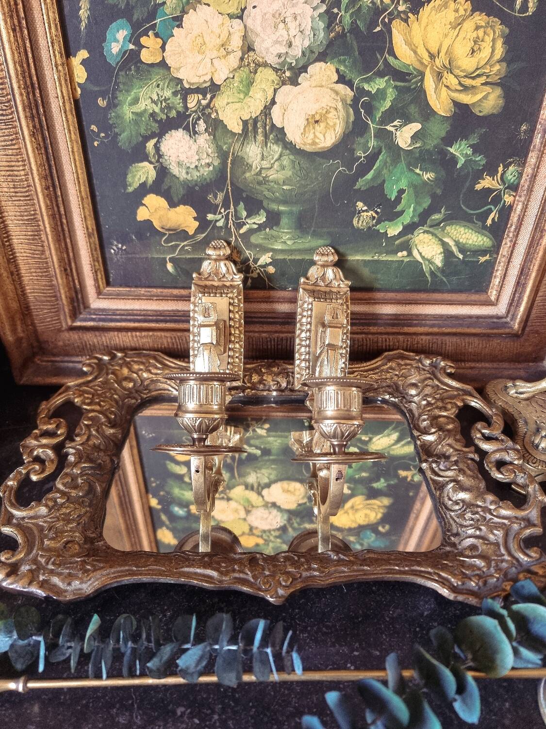 Pair of wall candle holders