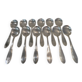 12 silver-plated ice cream scoops, goldsmith Ravinet Denfert st art deco 14cm