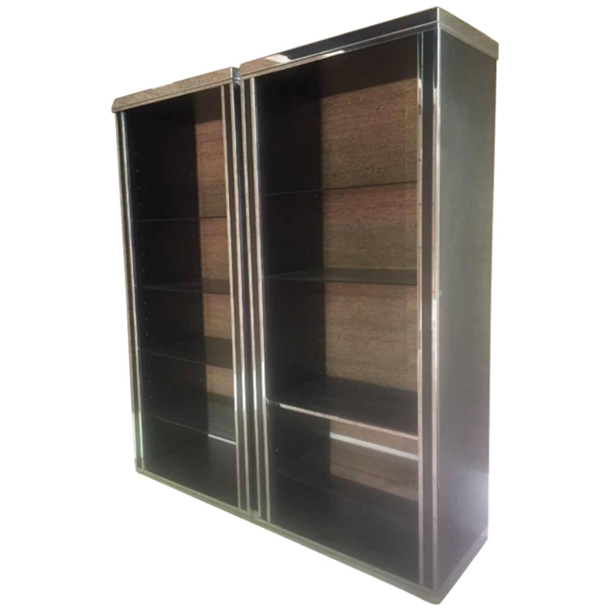 Willy Rizzo for Mario Sabot, large backlit bookshelf, 1970.