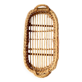 Antique rattan and wood hurdle with handles